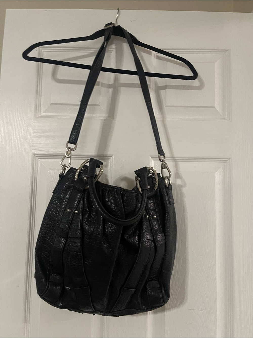 Jessica Simpson Black Y2K Satchel Shoulder Crossbody Bag